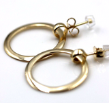 Genuine 9ct 9k Yellow, Rose or White Gold 24mm Hoop Stud Circle Earrings - Free Express Post