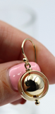 Kaedesigns New Genuine 9ct 9k Yellow, Rose or White Gold 12mm Spinning Belcher Ball Earrings