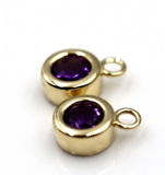 Kaedesigns New Genuine 1 Pair 9ct 9Kt 375 Genuine Yellow, Rose or White Gold Amethyst Charms