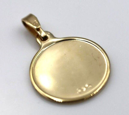 Genuine 9ct 9k Yellow, Rose or White 16mm Medical Alert Disc Pendant