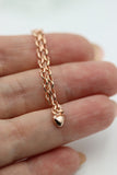 Genuine 9ct Solid Yellow or Rose Gold 25cm Belcher Anklet + 1 heart charm