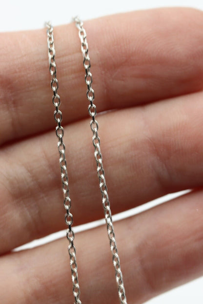 Genuine 9ct 9k White Gold Diamond Cut Belcher Cable Chain 60cm - Free Express Post