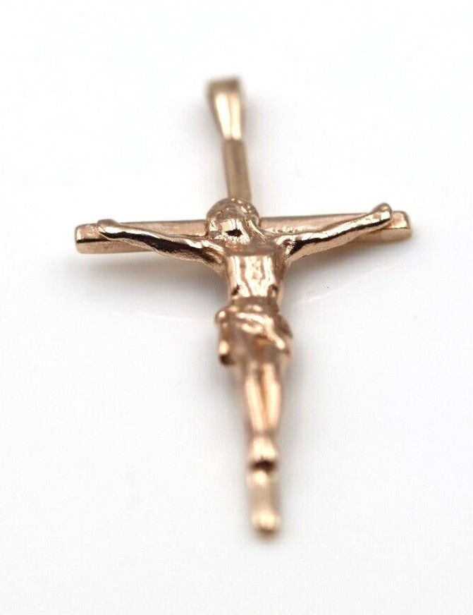 Genuine 9ct Yellow or Rose or White Gold or Sterling Silver Crucifix Cross pendant