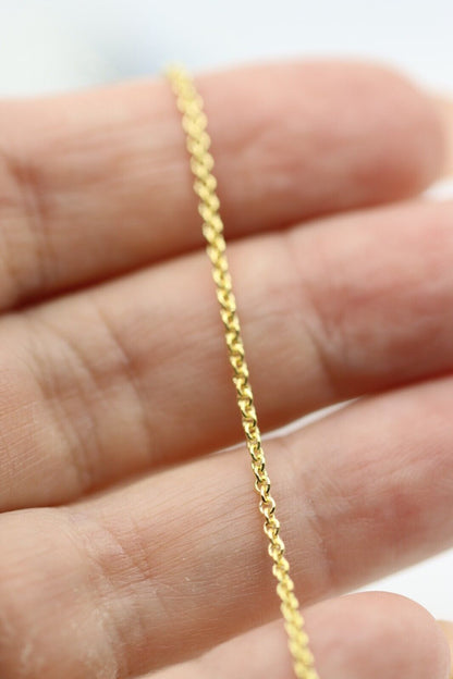 Sterling Silver Yellow Gold Triple Plated 45cm, 50cm, 55cm or 60cm Cable Chain Necklace