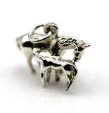 Genuine Sterling Silver 925 3D Horse and Foal Pendant / Charm - Free post