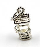 Genuine Sterling Silver 925 Small 3D Wishing Well Charm