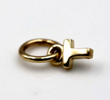 Genuine 9ct 9kt Genuine Tiny Very Small Yellow, Rose or White Gold Initial Pendant Charm T