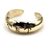 Kaedesigns New Genuine Solid 9ct 9k Yellow, Rose or White Gold Palms and Turtle Toe Ring