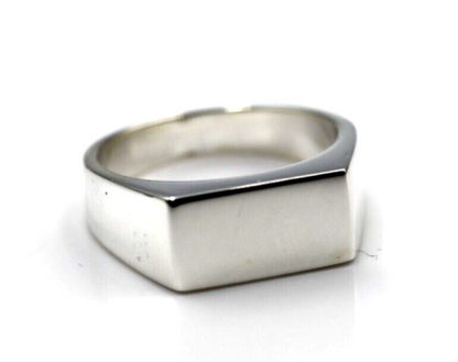 Genuine Sterling Silver 925 Rectangular Signet Ring 14mm x 7mm-  In your ring size