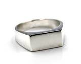 Genuine Sterling Silver 925 Rectangular Signet Ring 14mm x 7mm-  In your ring size