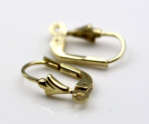 Genuine New 9ct Yellow Gold 375 14mm Continental Earclip Clip Hooks