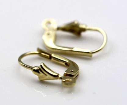 Genuine New 9ct Yellow Gold 375 14mm Continental Earclip Clip Hooks