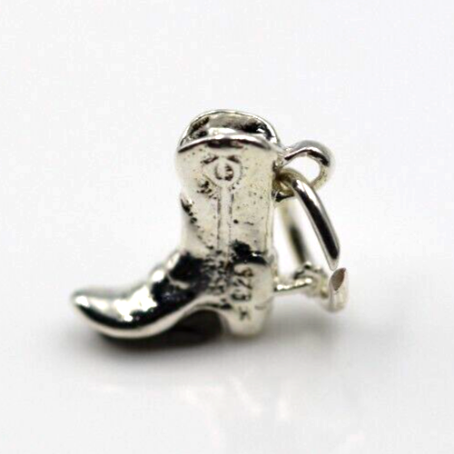 Genuine Sterling Silver 925 Cowboy Boot Charm Pendant