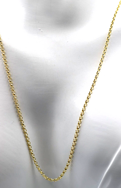 Genuine 9ct Yellow Gold Round Belcher Chain Necklace 3.8grams 60cm 2mm-Free Post