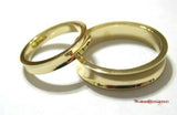Genuine 2 Rings X Solid 18ct 18k Yellow, Rose or White Gold Concave Wedding Bands Rings