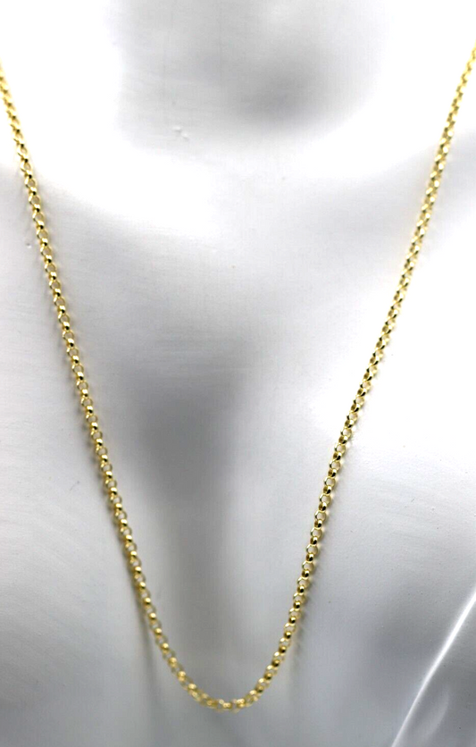 Genuine 9ct Yellow Gold Round Belcher Chain Necklace 3.8grams 60cm 2mm-Free Post