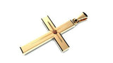 Kaedesigns New Large Heavy Ruby Set 9ct 9k 375 Yellow, Rose or White Gold Cross Crucifix Pendant