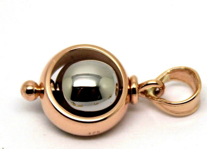 Kaedesigns New Genuine 9ct 9k Rose & White Gold Belcher Ball Pendant