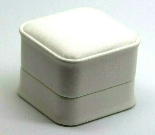 Brand New Leatherette White Jewellery Gift Display Presentation Ring Box