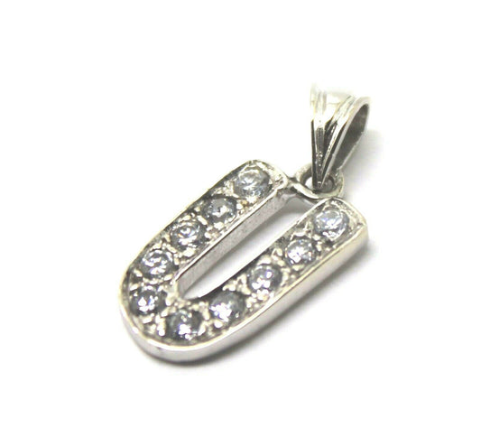 Genuine 9ct 9k White Gold Initial U Pendant