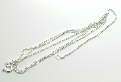 Genuine 925 Sterling Silver Kerb Curb Link Chain Necklace 50cm