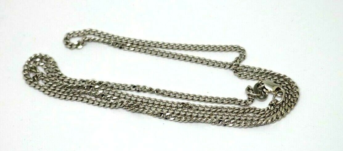 Genuine 9ct 9k White Gold Kerb Curb Chain Necklace 6 grams 50cm