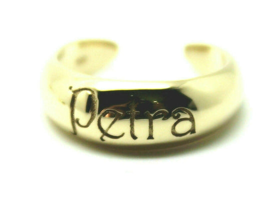 Genuine 9ct Yellow or Rose or White Gold or Sterling Silver Custom Made Name Toe Ring