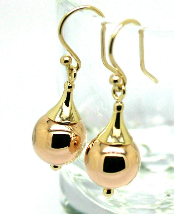 Genuine 9ct Yellow & Rose Gold 12mm Ball Earrings - Free Express Post