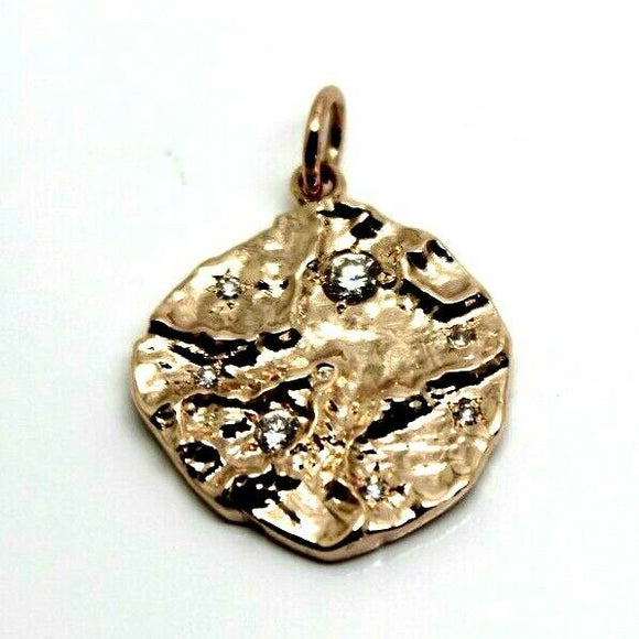 Genuine heavy 9ct yellow, rose or white gold nugget pendant set with stones of your choice