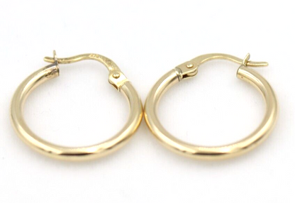 Genuine 9ct Yellow Gold 18mm Wide Hollow Hoop Round Earrings