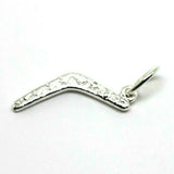Sterling silver small lightweight Boomerang Charm Pendant + jump ring