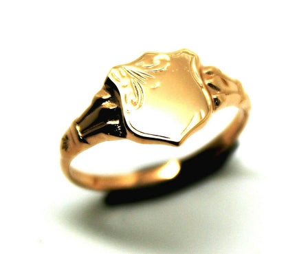 Size K, Kaedesigns New Childs Solid 9ct 9k Yellow, Rose or White Gold Shield Signet Ring