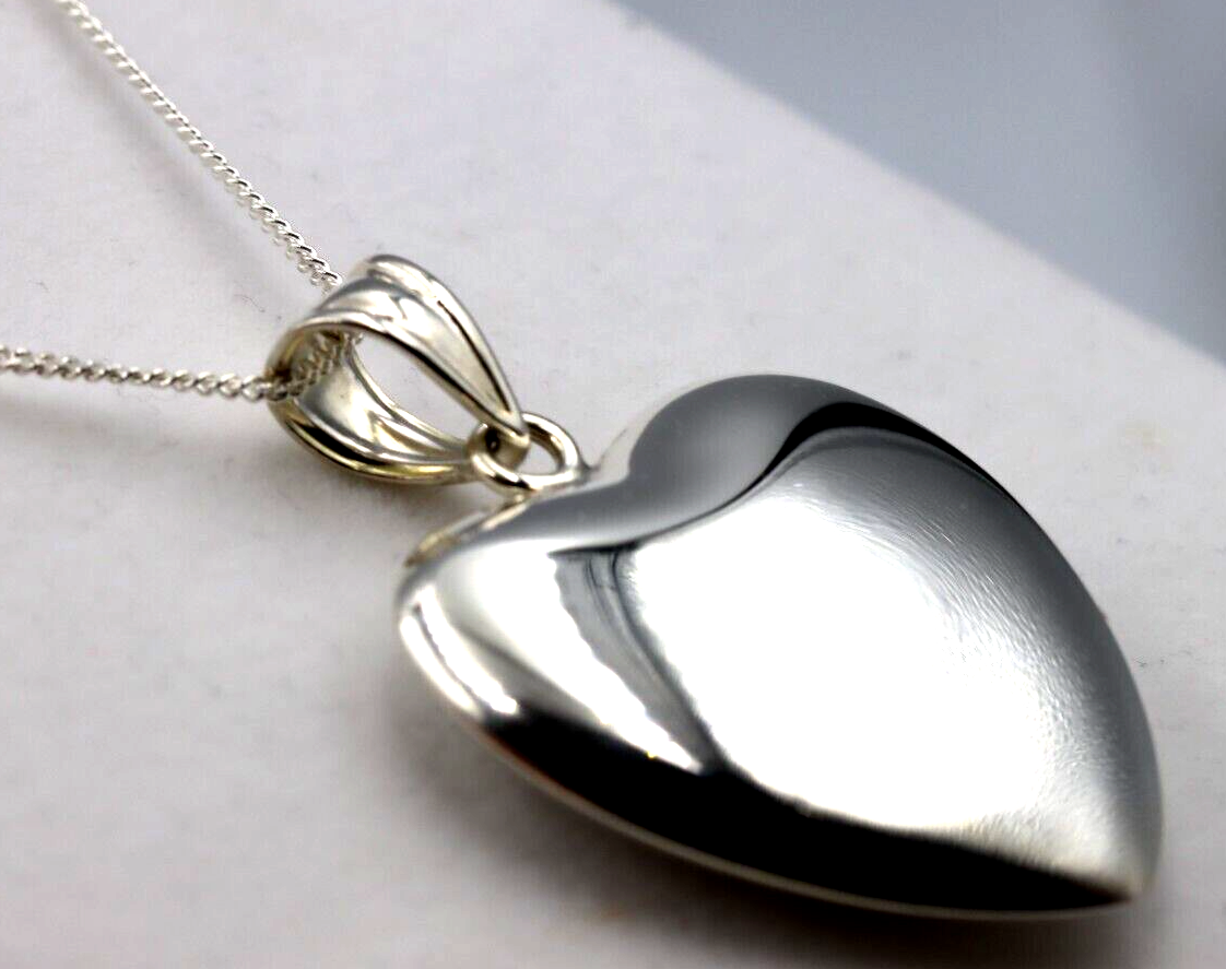 Extra Large Sterling Silver Heart Pendant 925 Sterling Silver