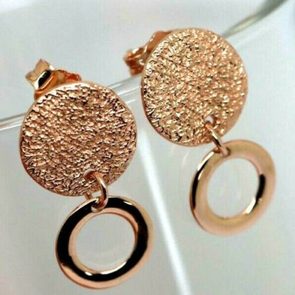 New 9ct Yellow, Rose or White Gold Stud Disc Earrings Round Earrings