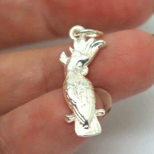 Kaedesigns, New Genuine Sterling Silver 925 Parrot Cockatoo Pendant Charm