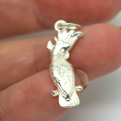 Kaedesigns, New Genuine Sterling Silver 925 Parrot Cockatoo Pendant Charm