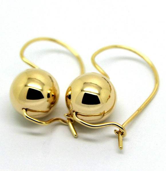 Kaedesigns New Genuine 9ct 9k Yellow, Rose or White Gold 12mm Euro Plain Ball Drop Earrings