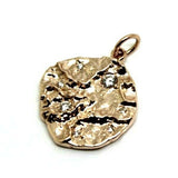 Genuine heavy 9ct yellow, rose or white gold nugget pendant set with stones of your choice