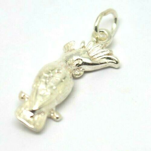 Kaedesigns, New Genuine Sterling Silver 925 Parrot Cockatoo Pendant Charm