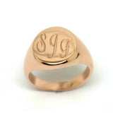 Full Solid Heavy New 9ct 9k Yellow, Rose or White Gold Oval Signet Ring Size J + Engraving
