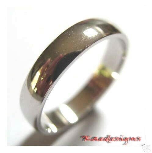 Kaedesigns Genuine Solid 14ct 14kt White Gold Wedding Band Ring Size X