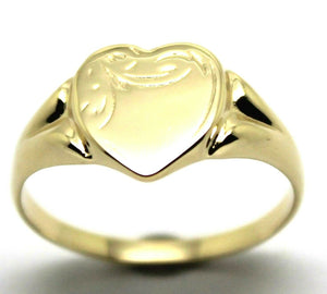 Kaedesigns New Size R Genuine Large 9ct Yellow, Rose or White Gold Heart Signet Ring