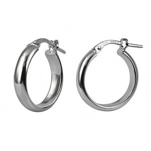 Sterling Silver Half Round Hoops 15mm 4mm wide