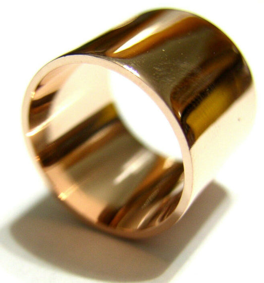 Size S, Heavy Genuine 9kt 9ct Yellow, Rose or White Gold / 375, Full Solid 15mm Extra Wide Band Ring