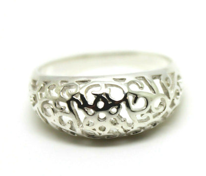 Size O Solid Sterling Silver Wide Filigree Ring