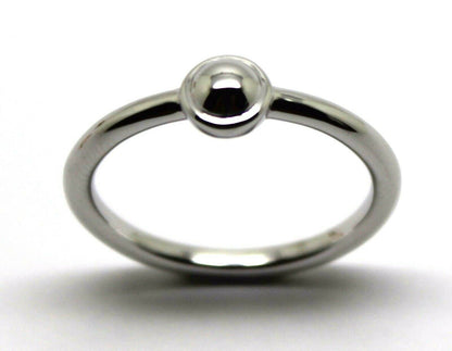 Kaedesigns, Full Solid Genuine 9ct 9kt White Gold 4mm Half Ball Ring