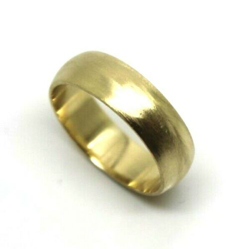 Size V 18ct Hallmarked 750 Heavy Yellow Gold Solid Mens Brushed Wedding Band