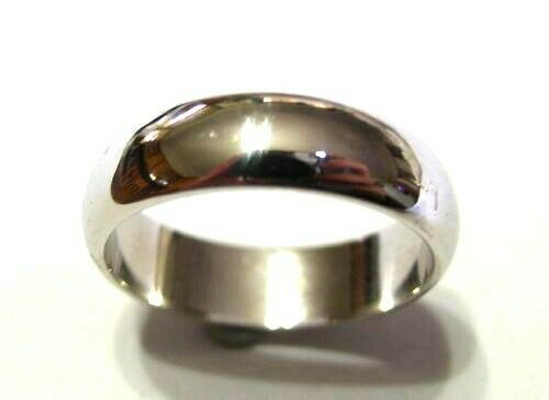 Size T Genuine Heavy Solid 9ct 9kt White Gold 6mm Wedding Band Ring