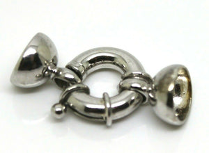 Sterling Silver Bolt Ring Clasp 18mm x 4mm Oval Caps Necklace Catch