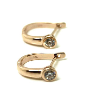 Genuine 9ct 9k Solid Rose Gold Diamond 0.50 Tdw Huggies Earrings
